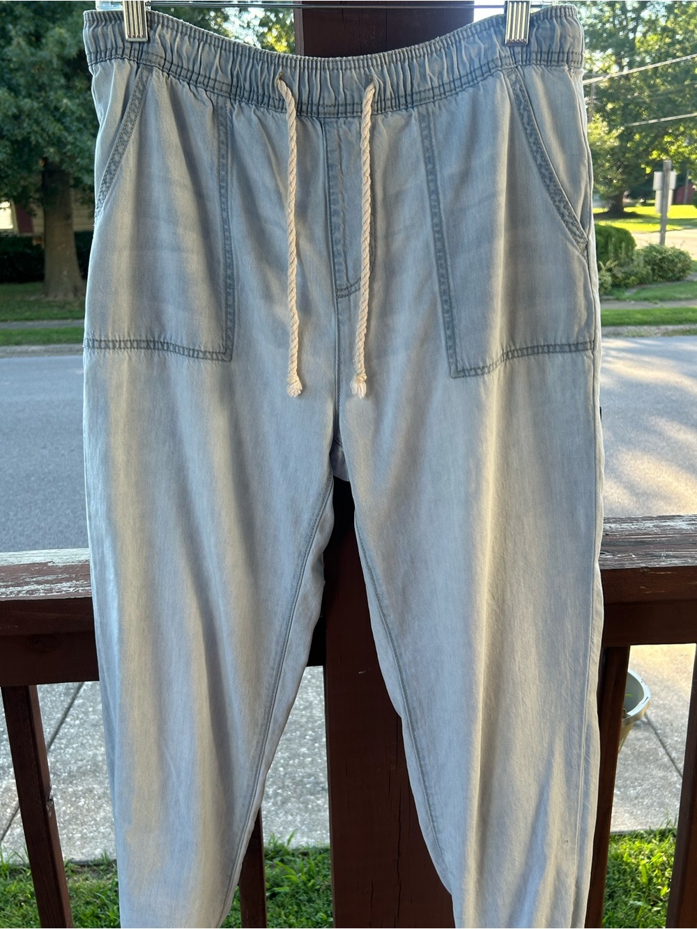 Celebrity Pink Light Blue Relaxed Drawstring Jeans